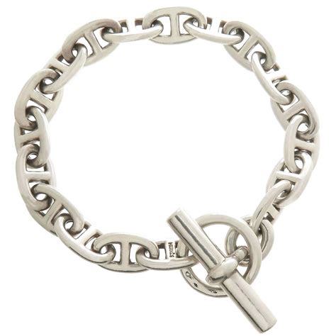 hermes sterling silver chaine d& 39|hermes diamond charm link bracelet.